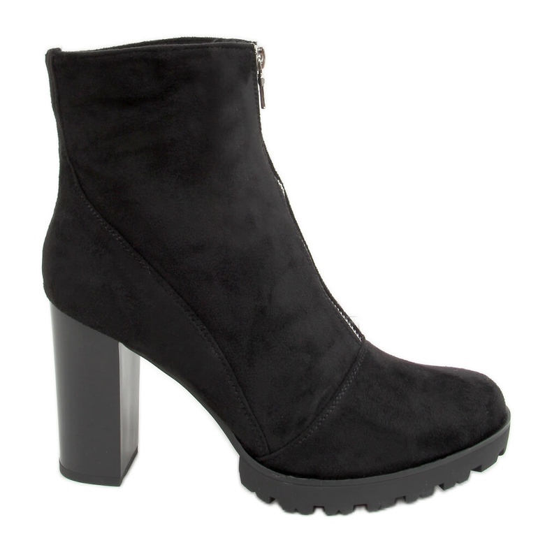 Black Wide-heeled boots black 688-A40 Black