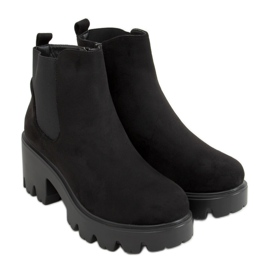 Black Chelsea boots with thick soles CH19201 Black