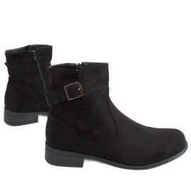 Black flat boots E2151 Black