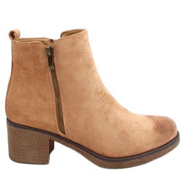 Ankle boots with rubber heel beige 8301 Khaki Ankle boots with rubber heel beige 8301 Khaki