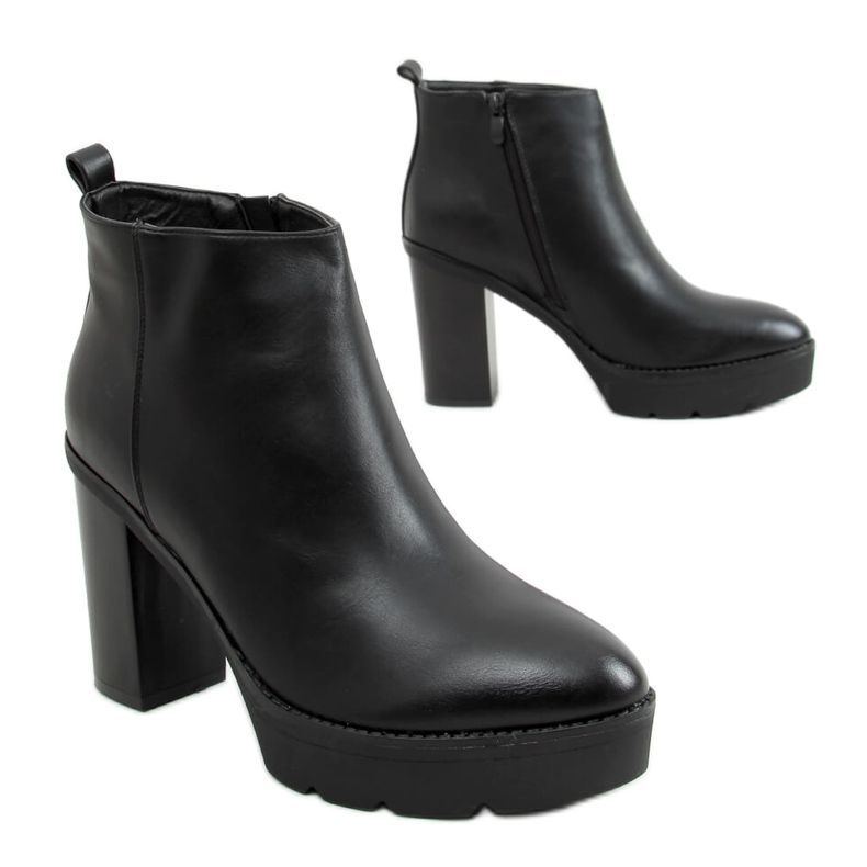 Black 9551 Black platform boots