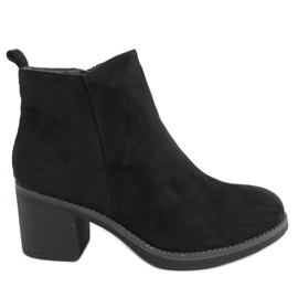 Black high-heeled boots 9B1003 Black