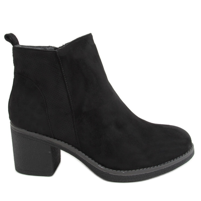Black high-heeled boots 9B1003 Black