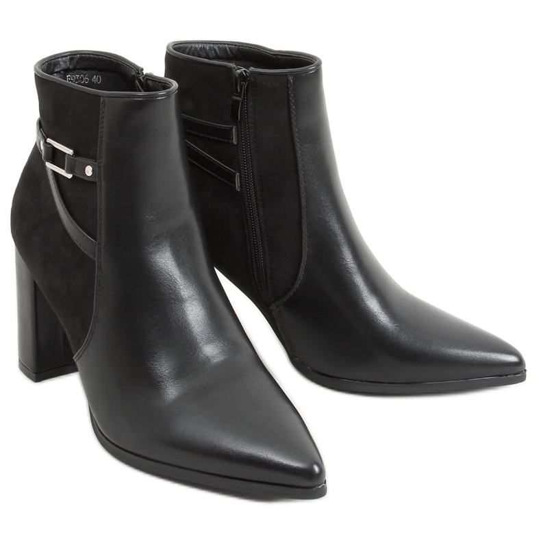 Black high-heeled boots E9306 Black