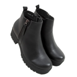 Black boots with thick soles 9B1053 Black