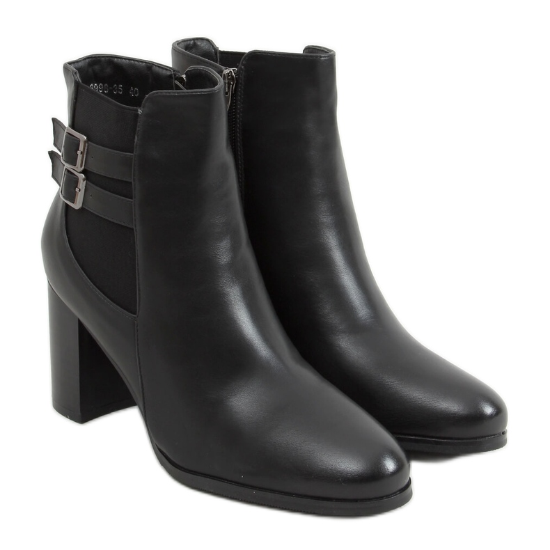 Black high-heeled boots 8998-35 Black
