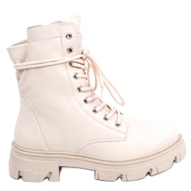BM Lace-up boots beige RQ379 Beige