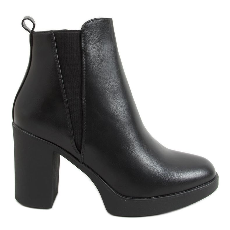 Black boots with high heels black 6917 Black