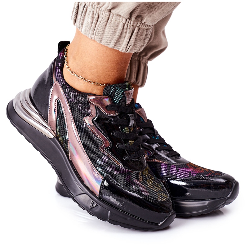 Vinceza Women's Sport Shoes Sneakers Black Multi Buckland