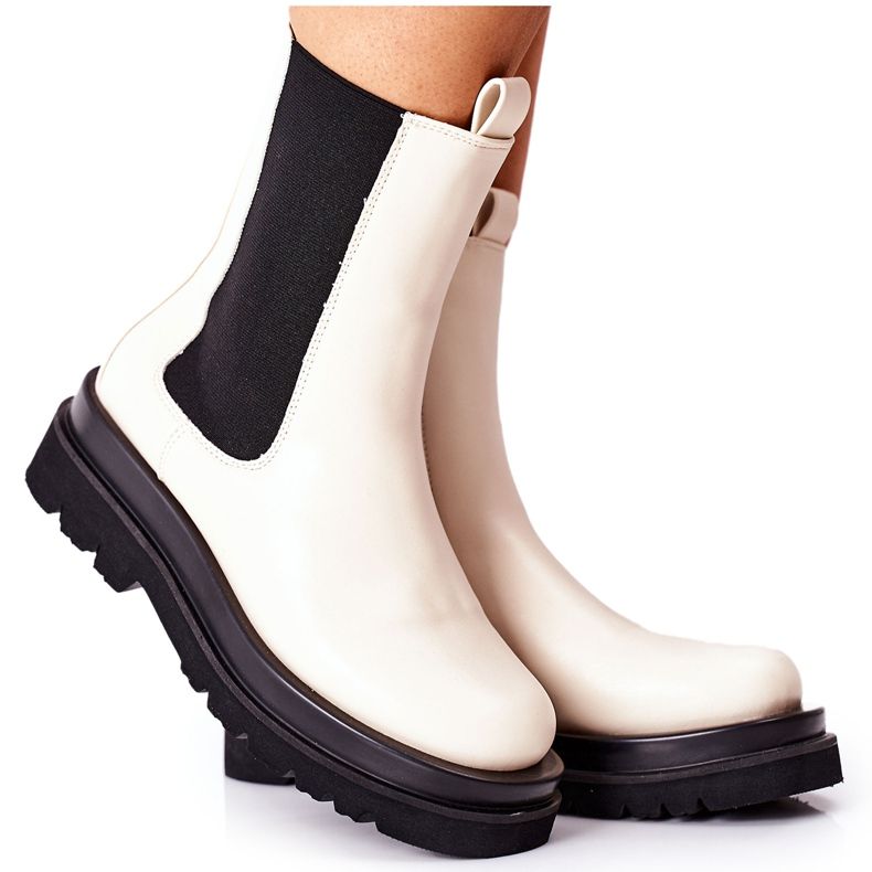 S.Barski Women's High Boot Jodhpur boots Beige Belive