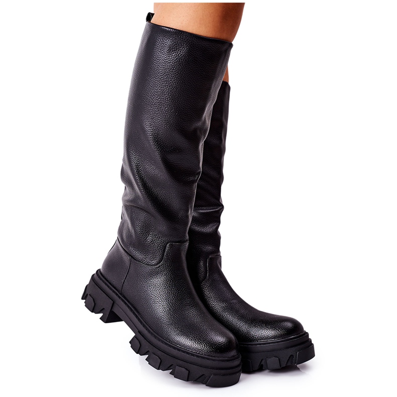 S.Barski Women's High Boots Black Little Bit