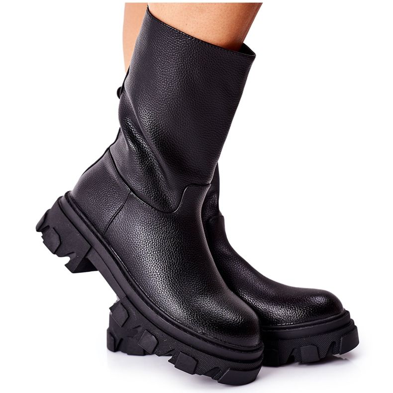 S.Barski High Boots On Black Loren Traper