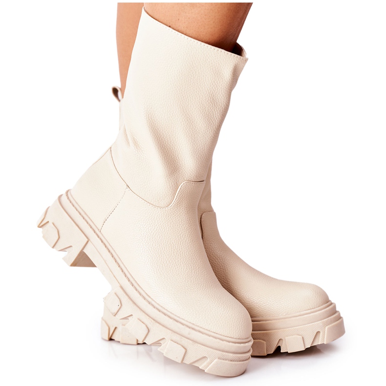 S.Barski High Boots On Beige Loren Traper S.Barski High Boots On Beige Loren Traper
