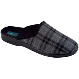 Men's Adanex Checkered Slippers 18464 black grey Men's Adanex Checkered Slippers 18464 black grey