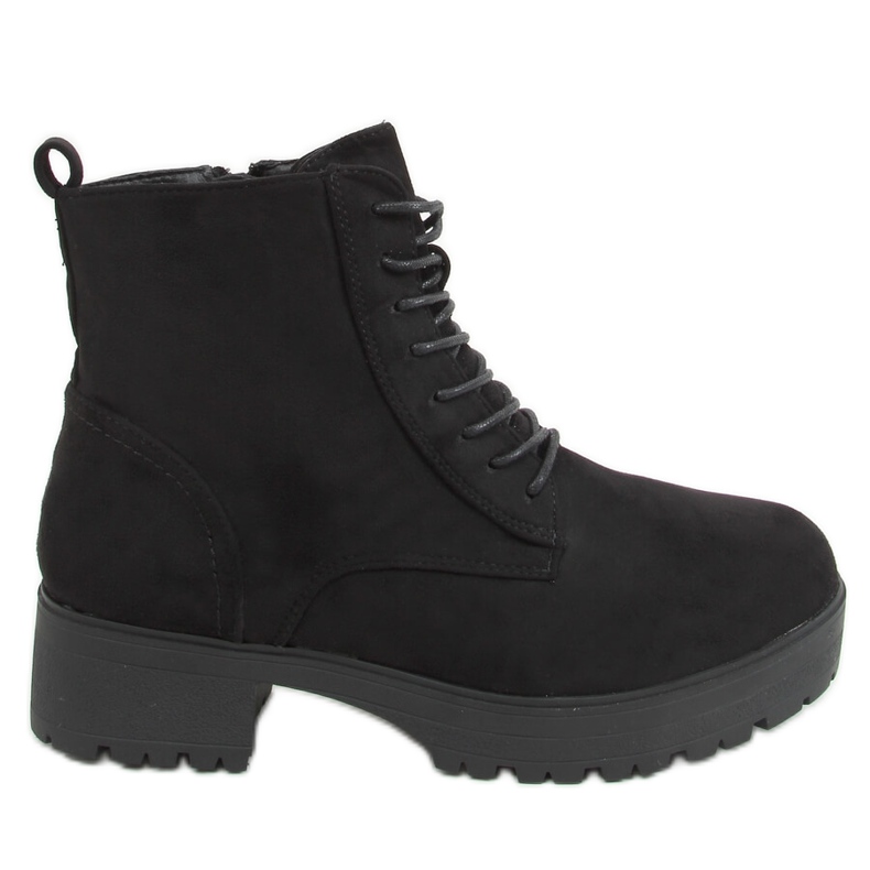 Lace-up boots with a thick sole black D130 Black