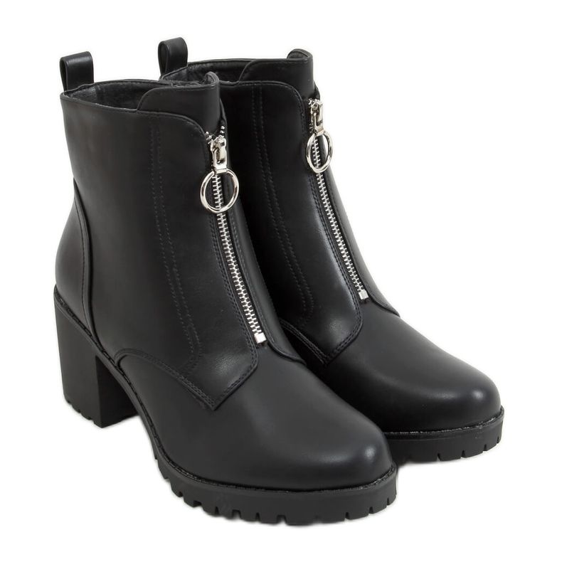 Black high-heeled boots BH-50 Black Pu