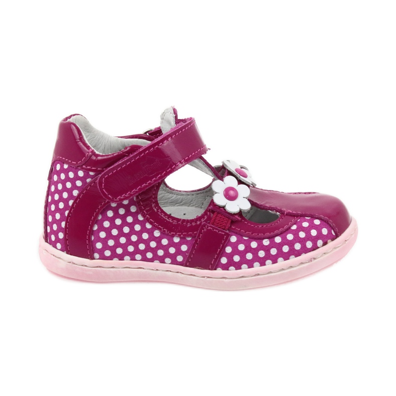 Polka dot ballerinas with flowers Ren But 267 pink white