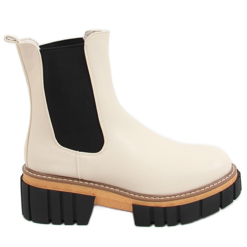 Cream Chelsea boots for women NS228P Beige Cream Chelsea boots for women NS228P Beige