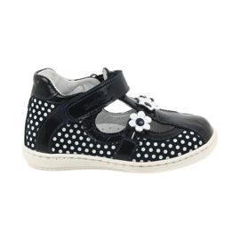 Girls' leather ballerinas with white dots 267 RenBut blue