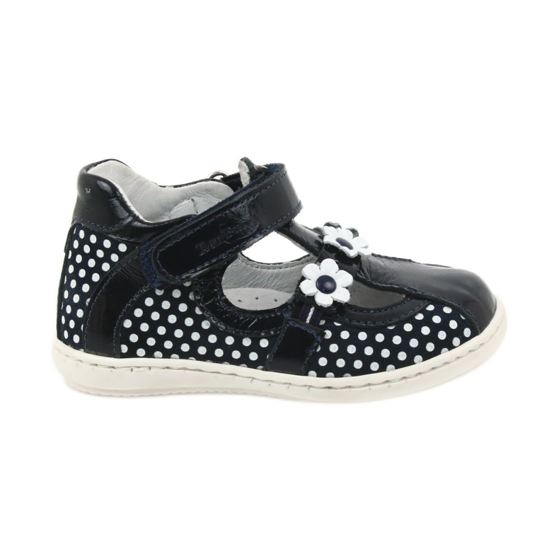 Girls' leather ballerinas with white dots 267 RenBut blue Girls' leather ballerinas with white dots 267 RenBut blue