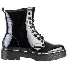 SHELOVET Black Workers Boots With Fur