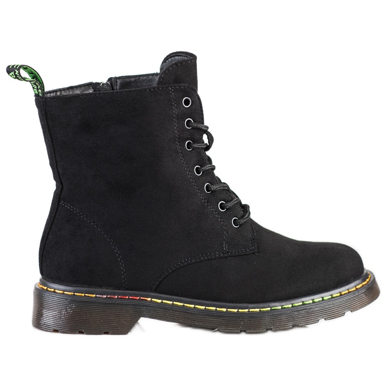 Weide Black Lace-up Boots