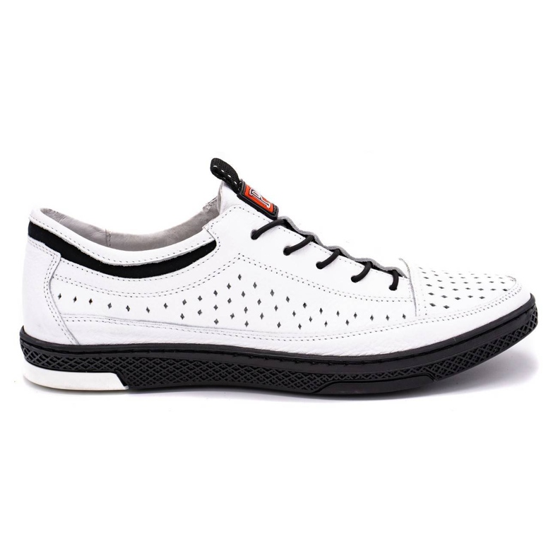 Polbut Men's leather summer shoes K22 white