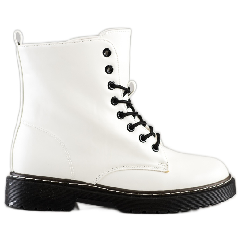 SHELOVET Fashionable lace-up boots white