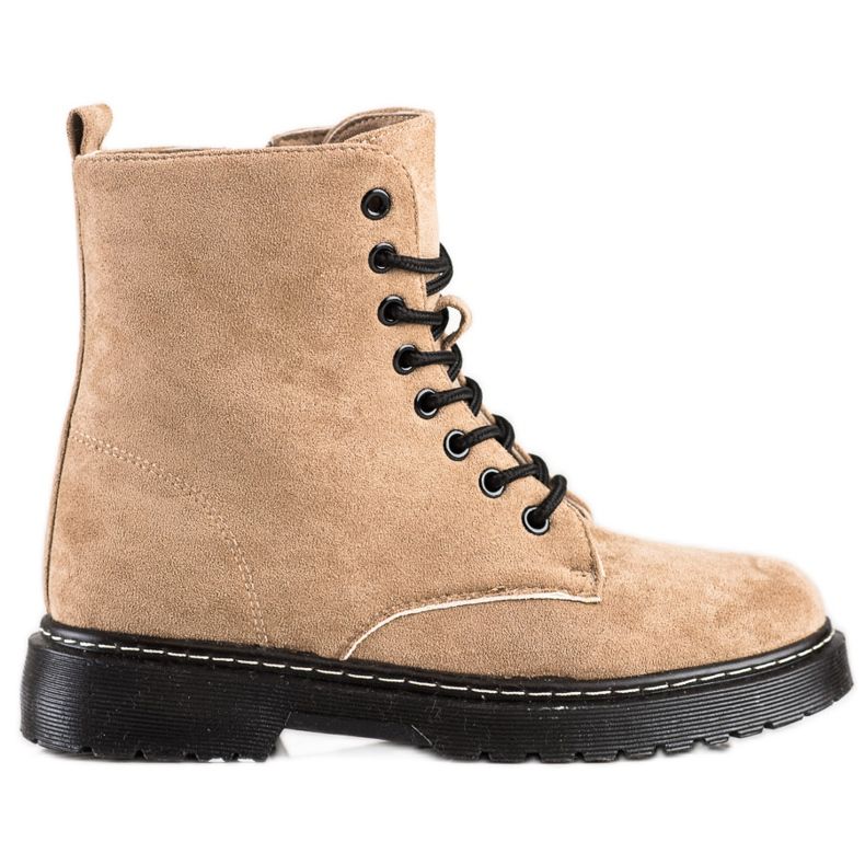 SHELOVET Warm suede Trappers beige