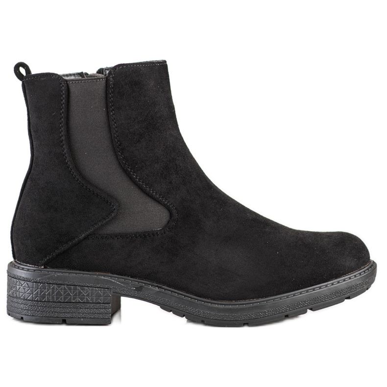 SHELOVET Black suede boots