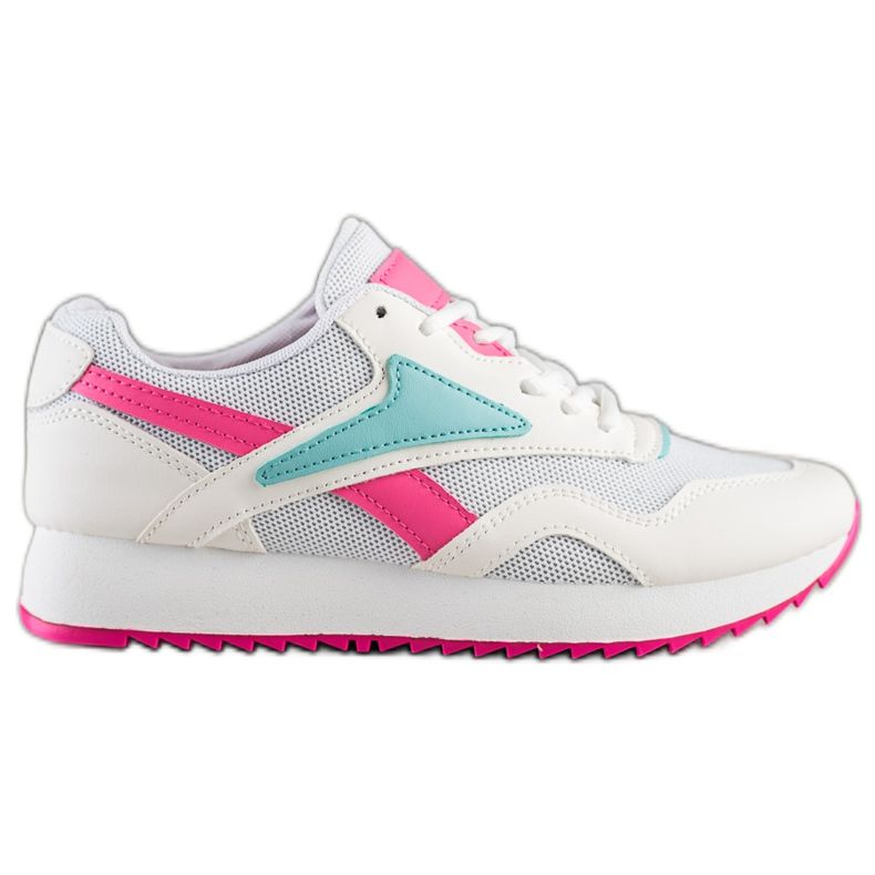 SHELOVET White Sport Shoes On The Platform pink