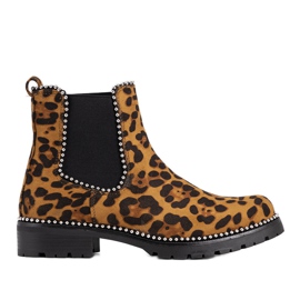 Brown boots in the leopard pattern Patty black