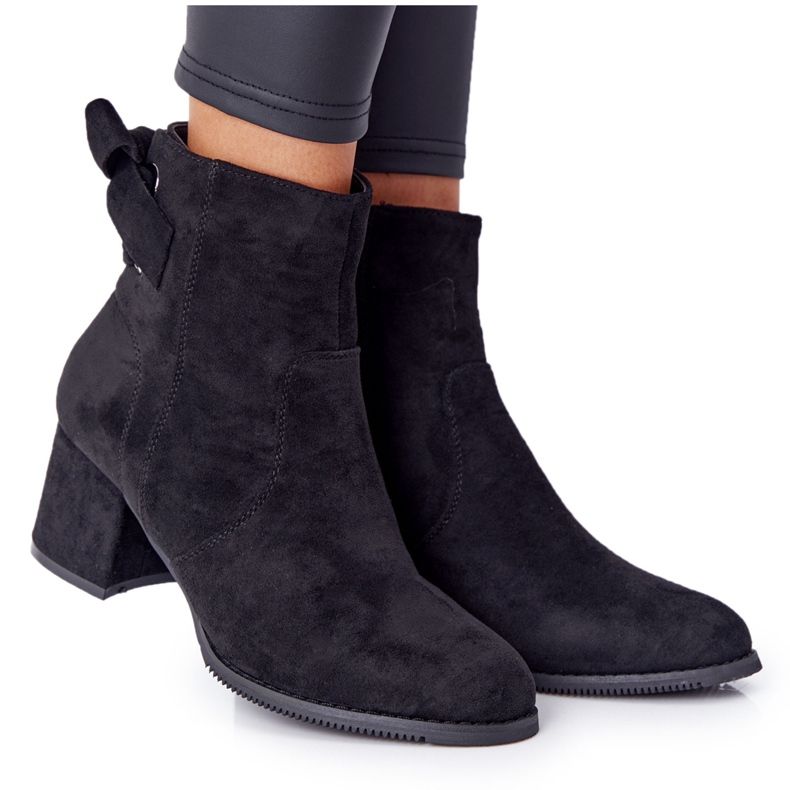 PJ1 Women's Black Warm Boots On A Heel Kayla