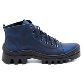 Polbut Leather women's boots D1 blue