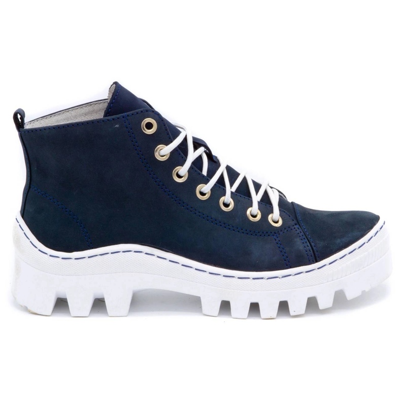 Polbut Leather women's boots D1 navy blue Polbut Leather women's boots D1 navy blue