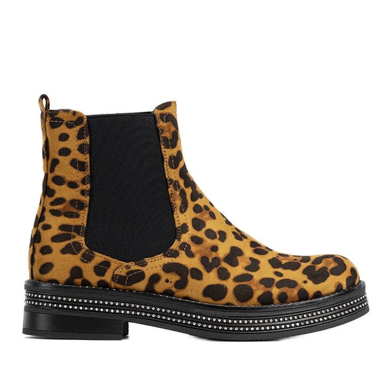 Brown boots in the leopard pattern Be Nice black
