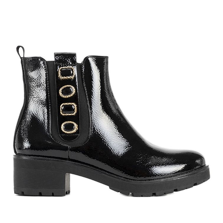 Black patent leather ankle boots from Ripple