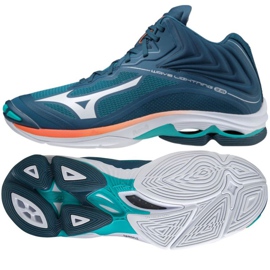 Mizuno Wave Lightning Z6 Mid M Volleyball Shoes - Navy Blue/Blue