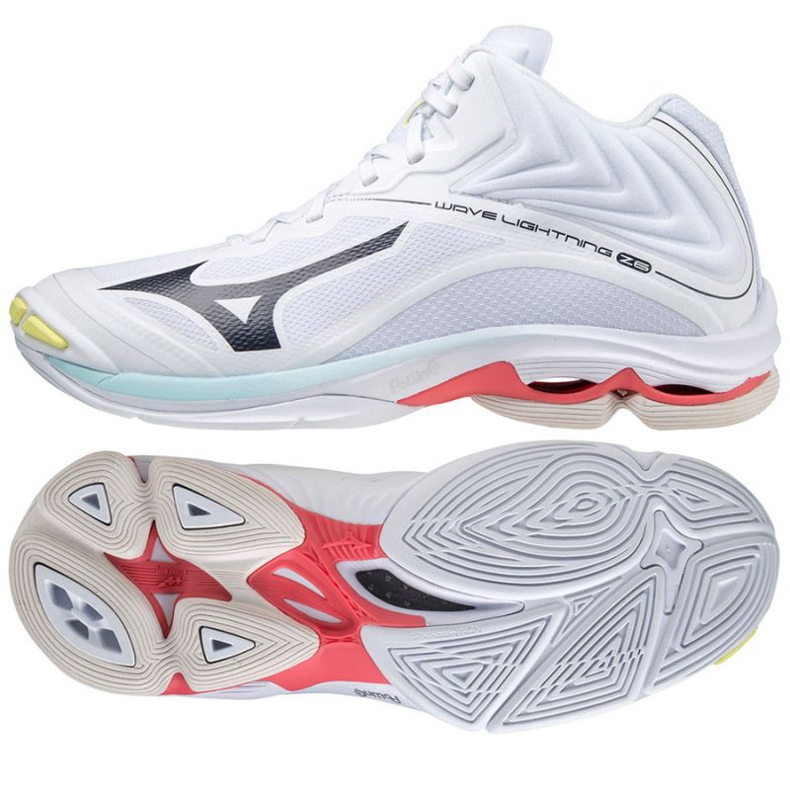 Mizuno Wave Lightning Z6 Mid W V1GC200510 volleyball shoes white white Mizuno Wave Lightning Z6 Mid W V1GC200510 volleyball shoes white white