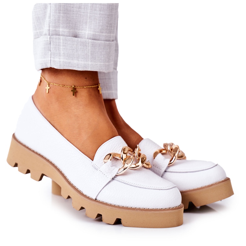 Leather loafers Lewski Shoes 3040 White