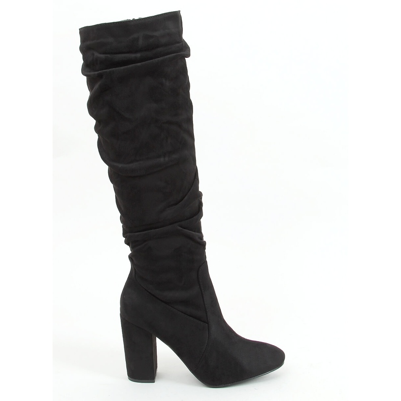 Black classic high heels boots W18005 Black