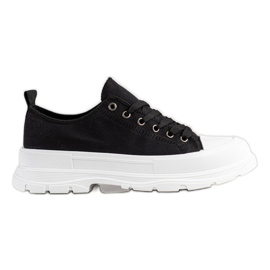 SHELOVET Textile Fashion Sneakers black