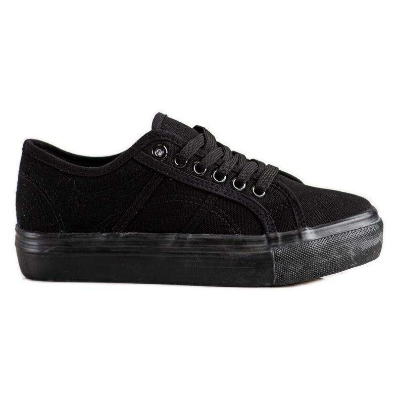 Bella Star Black Sneakers On The Platform