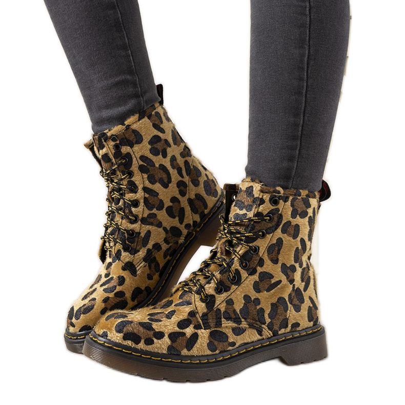 Brown boots with a camouflage pattern from Emery