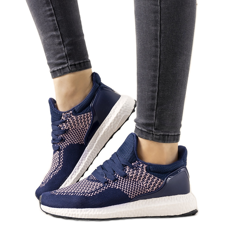 Thailand women's navy blue sports sneakers pink Thailand women's navy blue sports sneakers pink
