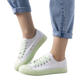 Senor women's white and green sneakers