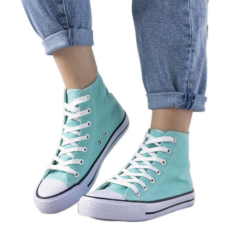 Turquoise sneakers Felis ankle blue