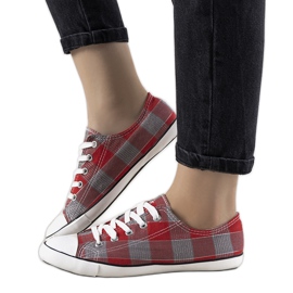 Red Checked Offices Sneakers grey