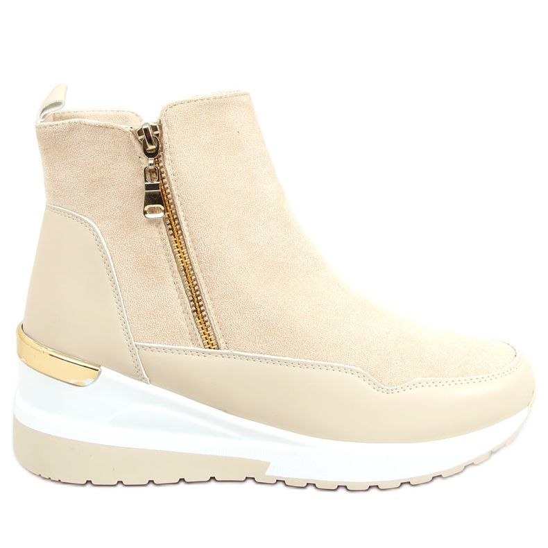 Beige boots with a sporty sole NB511 Beige