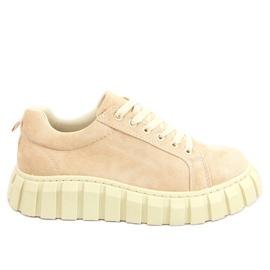 Women's beige sneakers AD-391 Beige